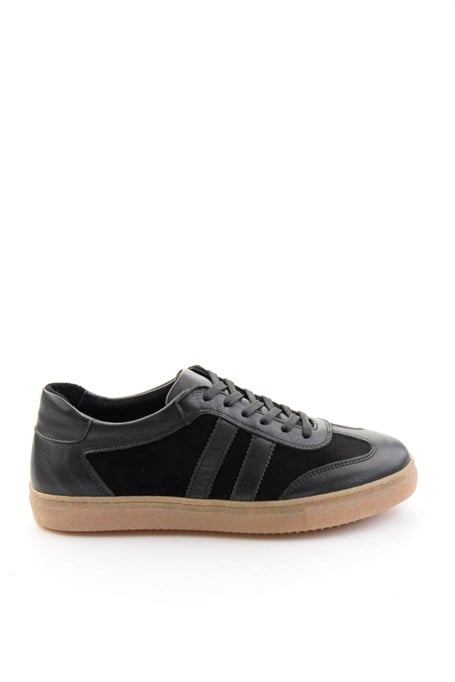 Siyah Hakiki Deri Kadın Sneaker K01649200303