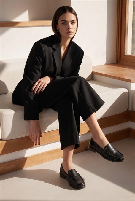 Siyah  Kadın Loafer Ayakkabı K01503728309