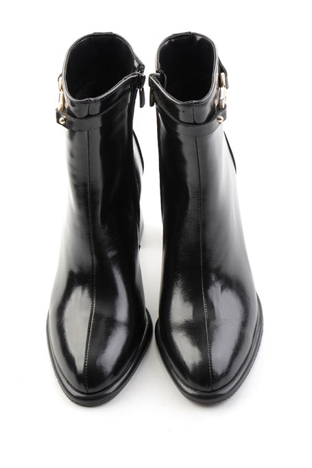 Siyah Kırışık  Kadın Bot & Bootie K02565030542