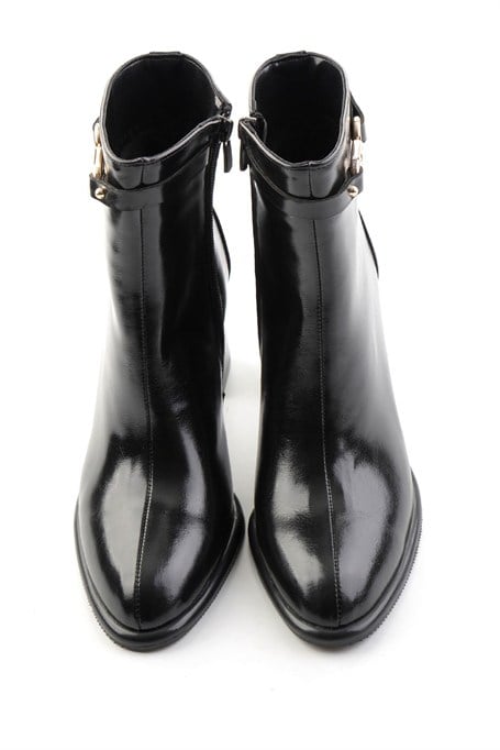 Siyah Kırışık  Kadın Bot & Bootie K02565030542