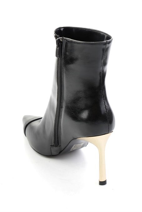 Siyah Kırışık  Kadın Bot & Bootie K02565050042