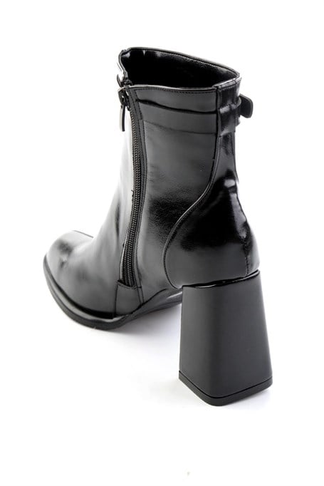Siyah Kırışık  Kadın Bot & Bootie K02565030542