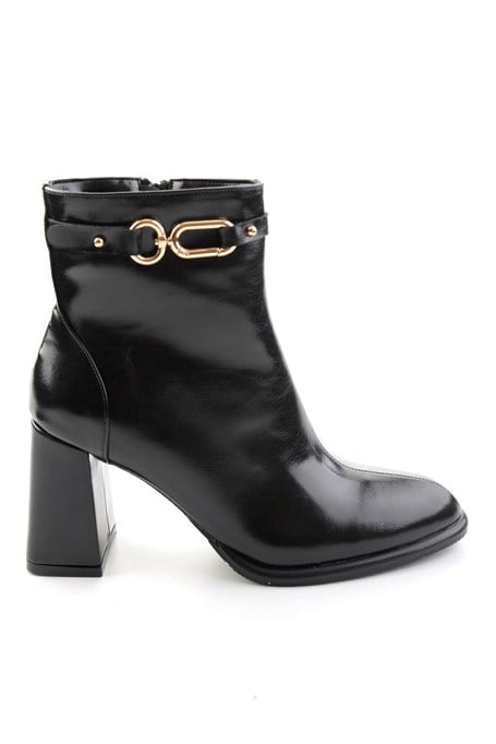 Siyah Kırışık  Kadın Bot & Bootie K02565030542