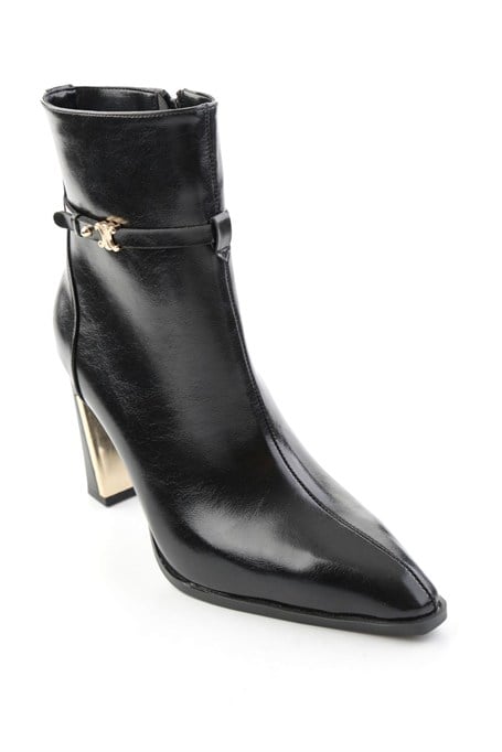 Siyah Kırışık  Kadın Bot & Bootie K02565022542