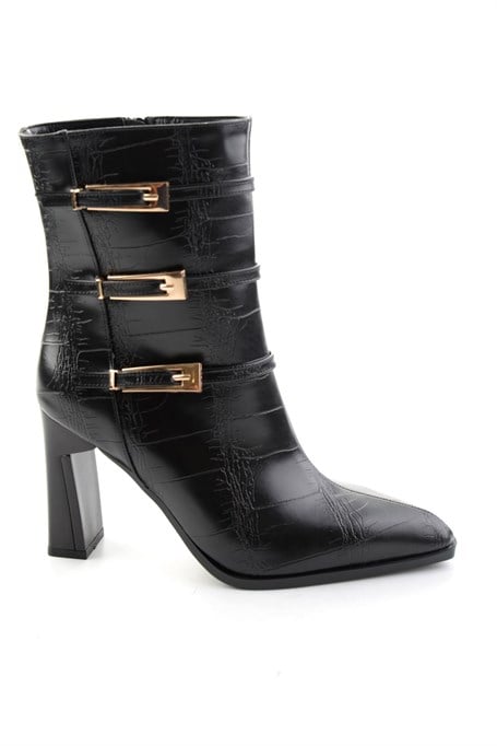 Siyah Kroko  Kadın Bot & Bootie K02565020011