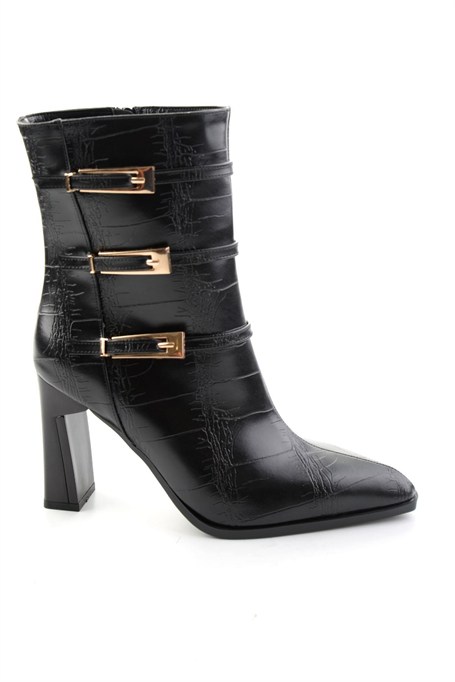 Siyah Kroko  Kadın Bot & Bootie K02565020011