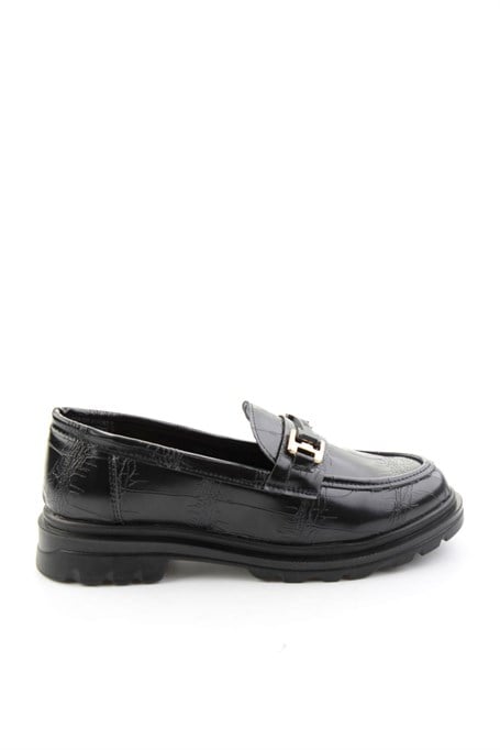 Siyah Kroko  Kadın Loafer Ayakkabı K01179828111