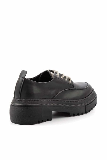 Siyah Lame  Kadın Loafer Ayakkabı K01503741709