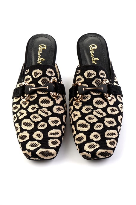 Siyah Leopar  Kadın Terlik K04327012482