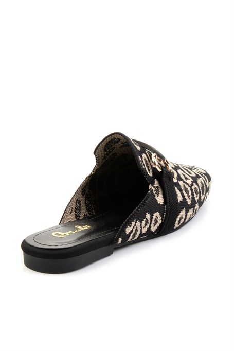 Siyah Leopar  Kadın Terlik K04327012482