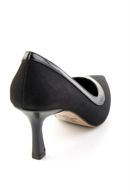 Siyah Mat Saten  Kadın Klasik Topuklu Ayakkabı K01231515020