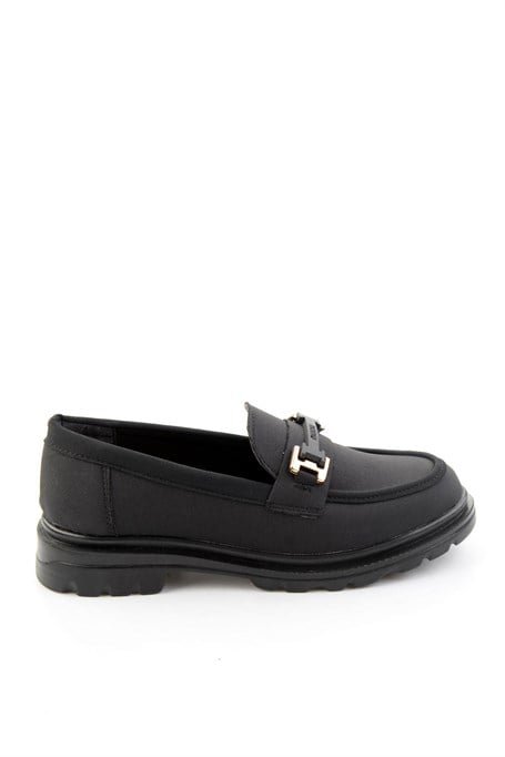 Siyah Mat Saten  Kadın Loafer Ayakkabı K01179828120