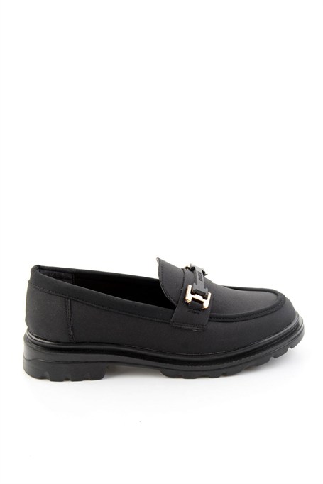 Siyah Mat Saten  Kadın Loafer Ayakkabı K01179828120