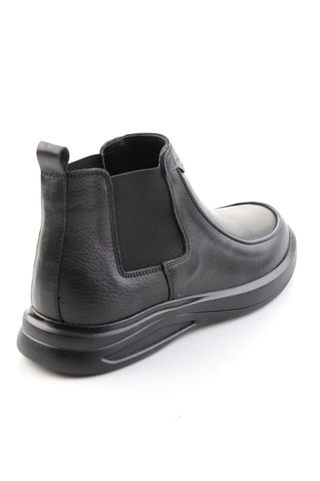 Siyah Napa Hakiki Deri Erkek Bot & Bootie E02396019543