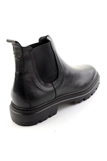 Siyah Napa Hakiki Deri Erkek Bot & Bootie E02648628743
