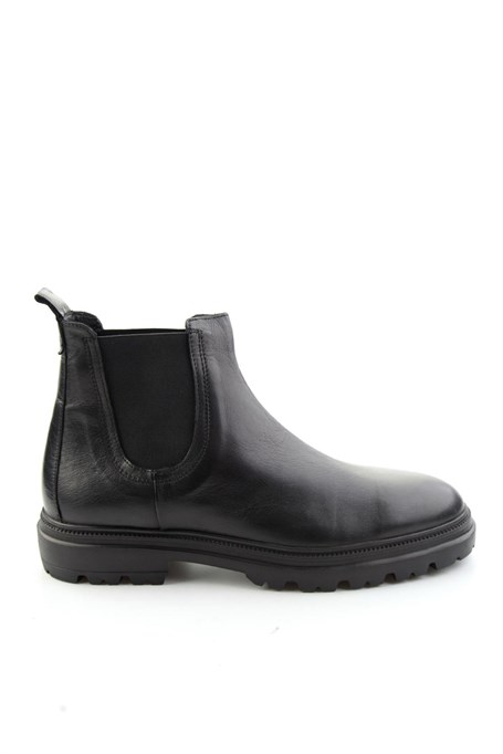 Siyah Napa Hakiki Deri Erkek Bot & Bootie E02648628743