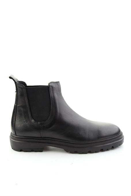Siyah Napa Hakiki Deri Erkek Bot & Bootie E02648628743