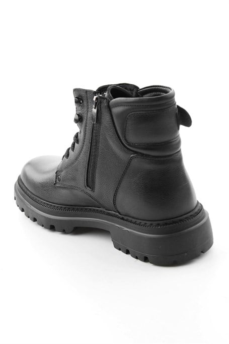Siyah Napa Hakiki Deri Erkek Bot & Bootie E02396025743