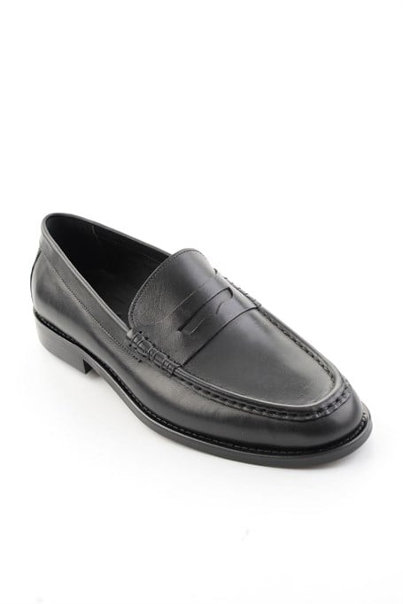 Siyah Napa Hakiki Deri Erkek Loafer Ayakkabı E01793281543