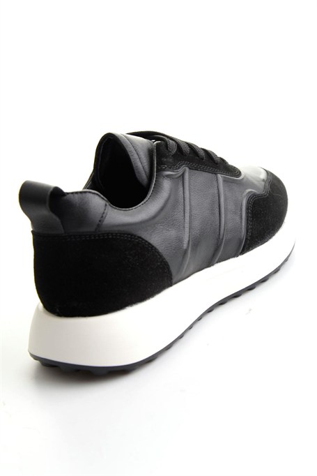 Siyah Napa Hakiki Deri Erkek Sneaker E01774057943
