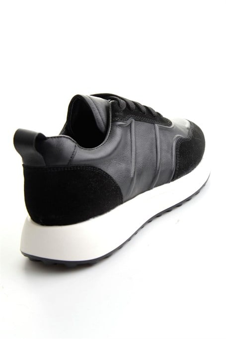 Siyah Napa Hakiki Deri Erkek Sneaker E01774057943