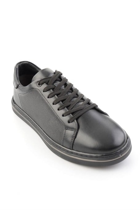 Siyah Napa Hakiki Deri Erkek Sneaker E01807203043