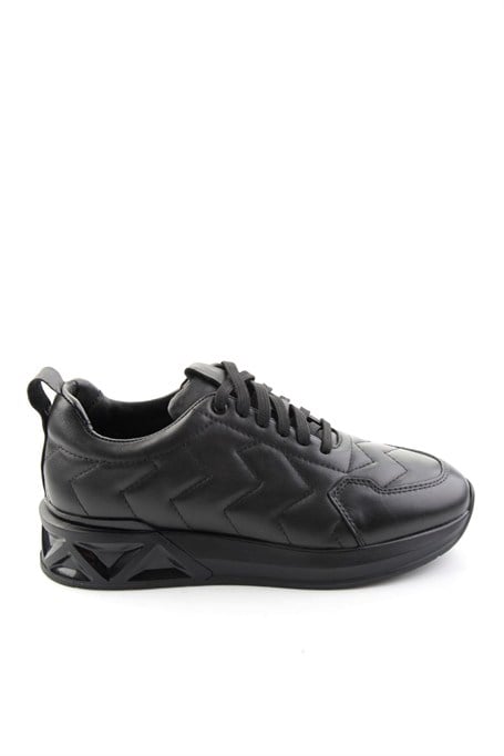 Siyah Napa Hakiki Deri Erkek Sneaker E01774033343