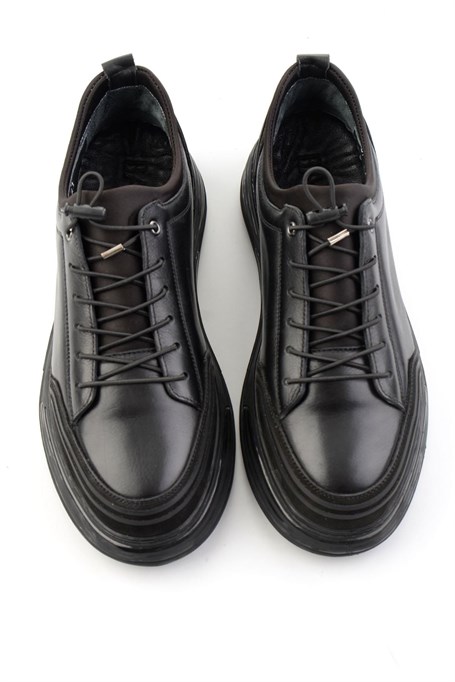 Siyah Napa Hakiki Deri Erkek Sneaker E01080185243