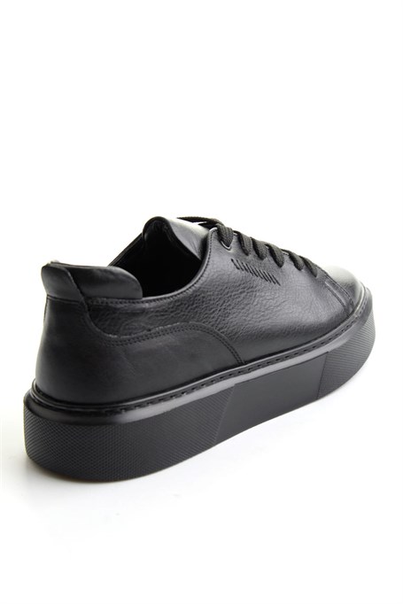 Siyah Napa Hakiki Deri Erkek Sneaker E01803402443
