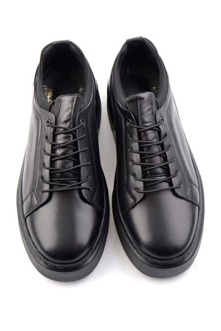 Siyah Napa Hakiki Deri Erkek Sneaker E01803410843