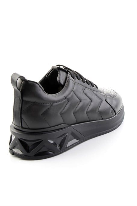 Siyah Napa Hakiki Deri Erkek Sneaker E01774033343