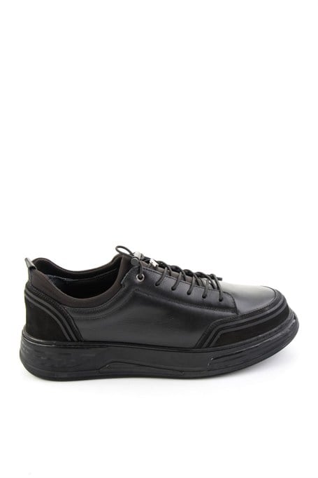 Siyah Napa Hakiki Deri Erkek Sneaker E01080185243