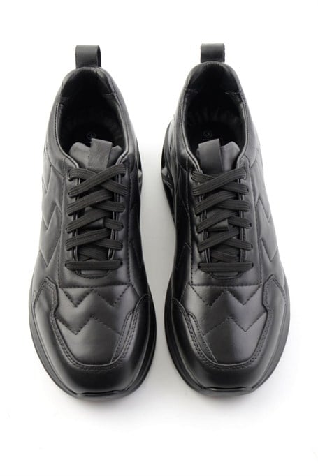 Siyah Napa Hakiki Deri Erkek Sneaker E01774033343