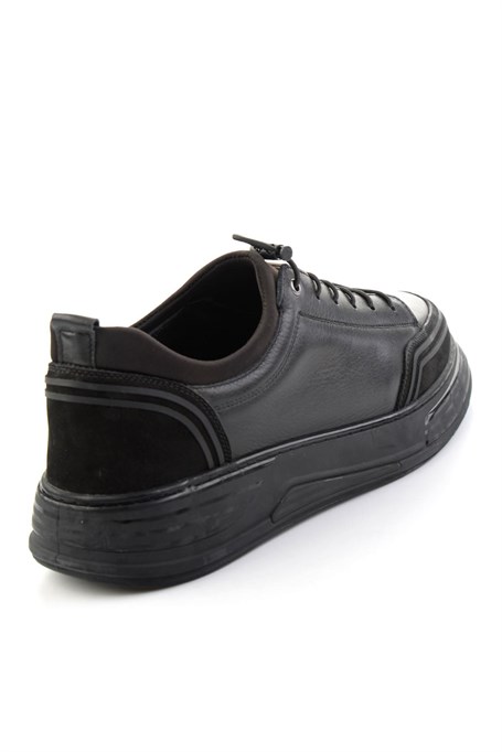 Siyah Napa Hakiki Deri Erkek Sneaker E01080185243