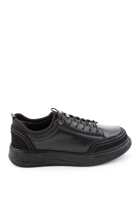Siyah Napa Hakiki Deri Erkek Sneaker E01080185243