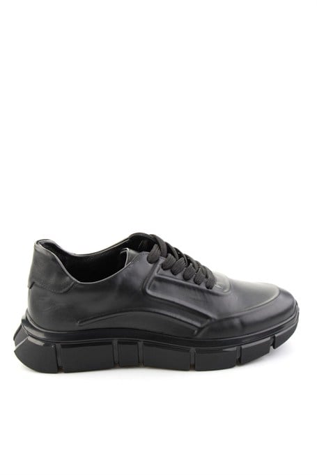 Siyah Napa Hakiki Deri Erkek Sneaker E01736060443