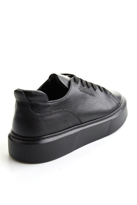 Siyah Napa Hakiki Deri Erkek Sneaker E01803402443