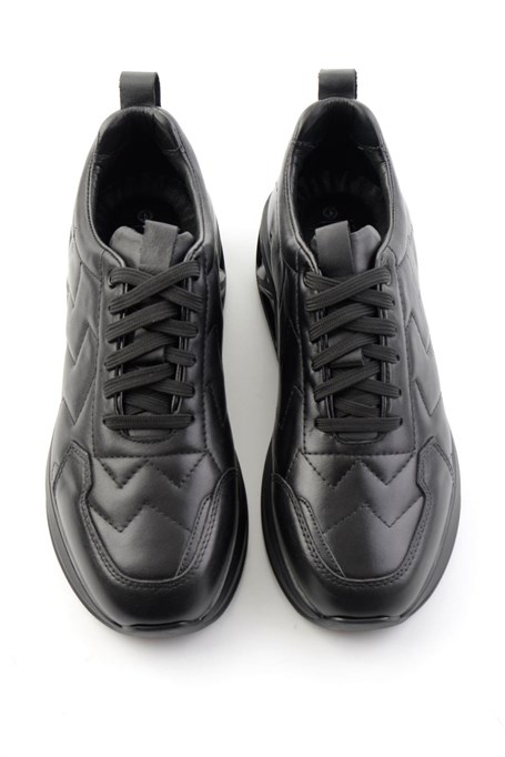 Siyah Napa Hakiki Deri Erkek Sneaker E01774033343