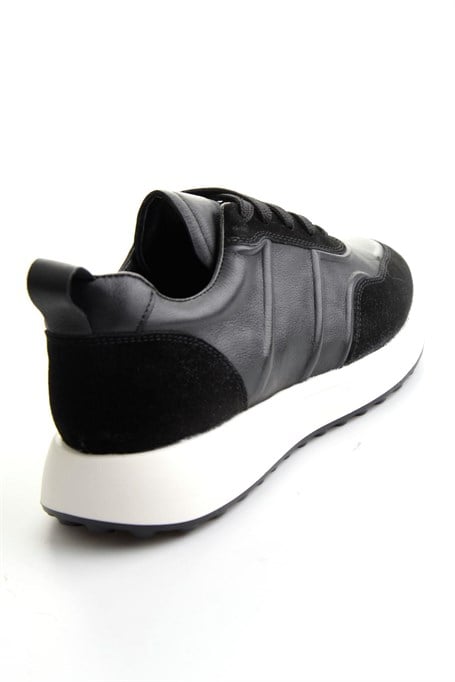 Siyah Napa Hakiki Deri Erkek Sneaker E01774057943