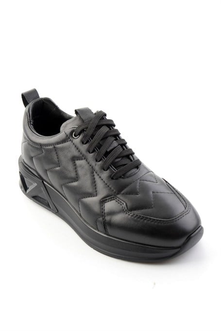 Siyah Napa Hakiki Deri Erkek Sneaker E01774033343