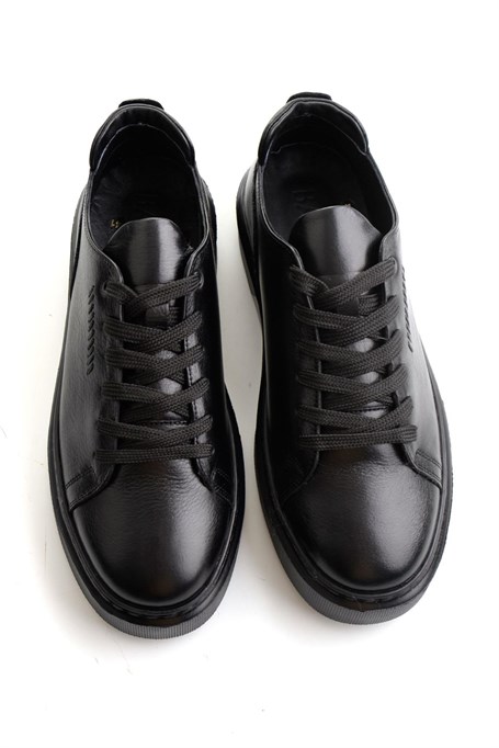 Siyah Napa Hakiki Deri Erkek Sneaker E01803402443