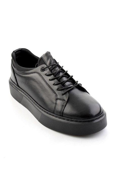 Siyah Napa Hakiki Deri Erkek Sneaker E01803410843