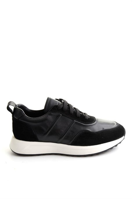 Siyah Napa Hakiki Deri Erkek Sneaker E01774057943