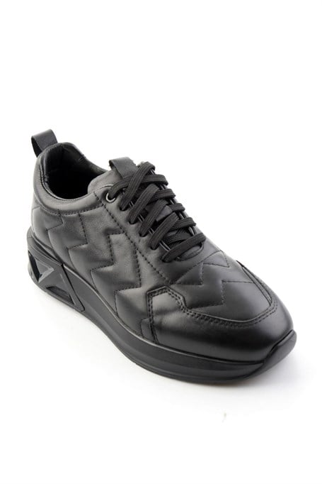 Siyah Napa Hakiki Deri Erkek Sneaker E01774033343