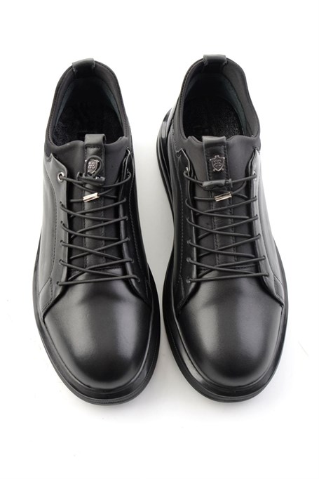 Siyah Napa Hakiki Deri Erkek Sneaker E01080582243
