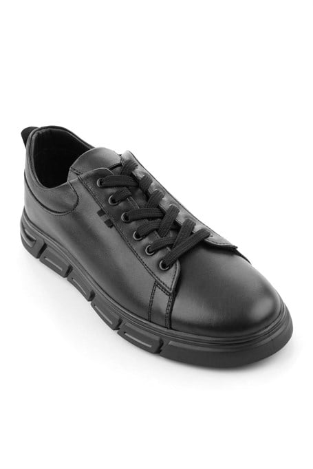 Siyah Napa Hakiki Deri Erkek Sneaker E01811004443