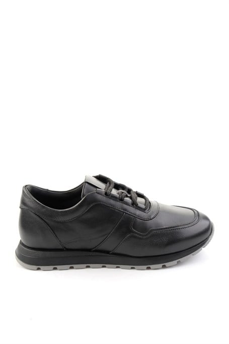 Siyah Napa Hakiki Deri Erkek Sneaker E01589660343