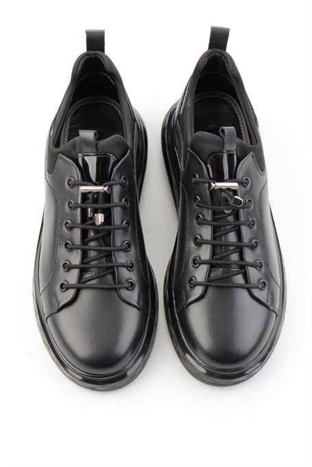 Siyah Napa Hakiki Deri Erkek Sneaker E01401180743