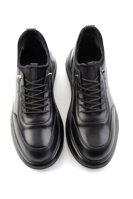 Siyah Napa Hakiki Deri Erkek Sneaker E01080205543