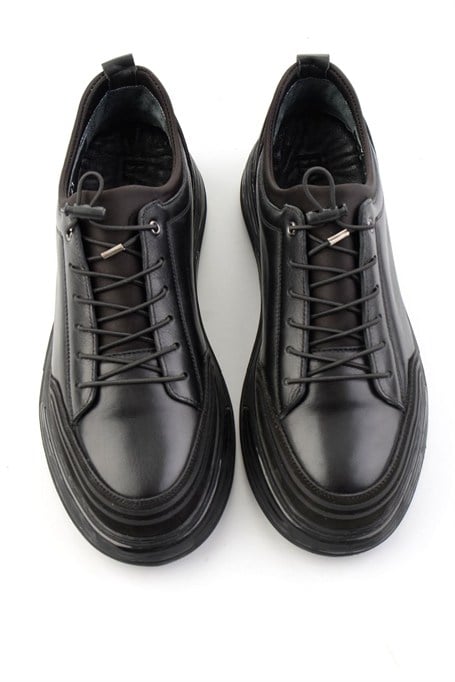 Siyah Napa Hakiki Deri Erkek Sneaker E01080185243